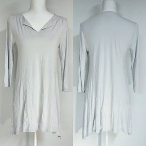 LOGO by LORI GOLDSTEIN Silver Tunic Blouse Dress